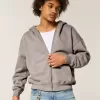 Sudadera con capucha y cremallera cuadrada Sudadera con capucha y cremallera cuadrada