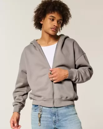 Sudadera con capucha y cremallera cuadrada
