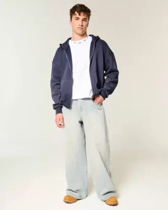 Sudadera con capucha y cremallera cuadrada
