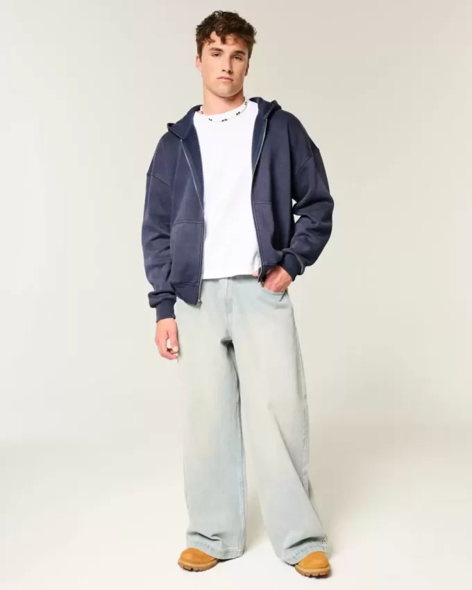 Sudadera con capucha y cremallera cuadrada Sudadera con capucha y cremallera cuadrada