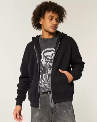 Sudadera con capucha y cremallera cuadrada