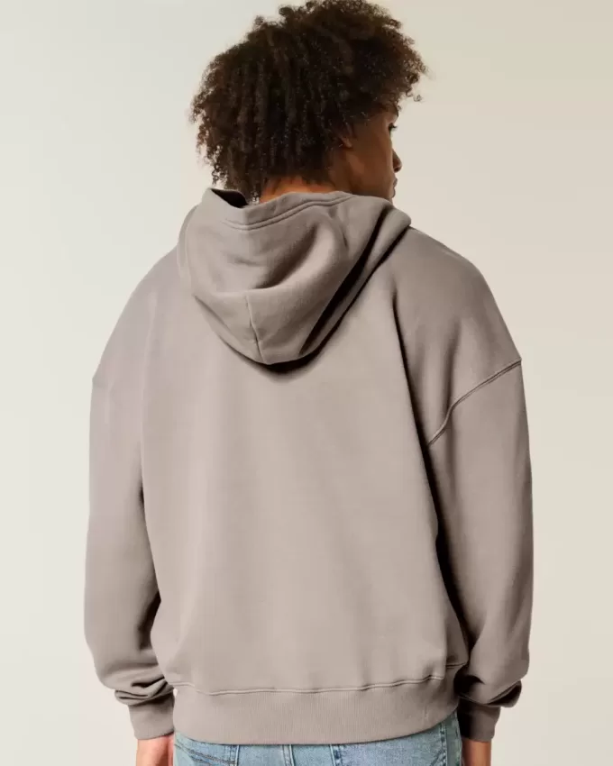 Sudadera con capucha y cremallera cuadrada Sudadera con capucha y cremallera cuadrada