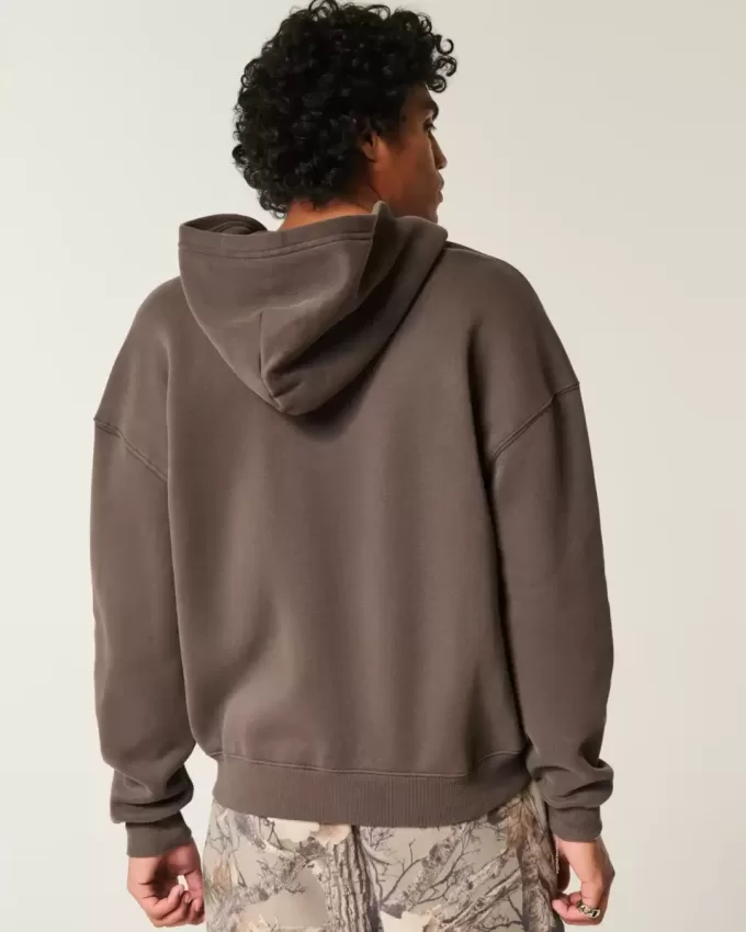 Sudadera con capucha y cremallera cuadrada