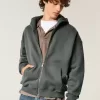 Sudadera con capucha y cremallera cuadrada Sudadera con capucha y cremallera cuadrada