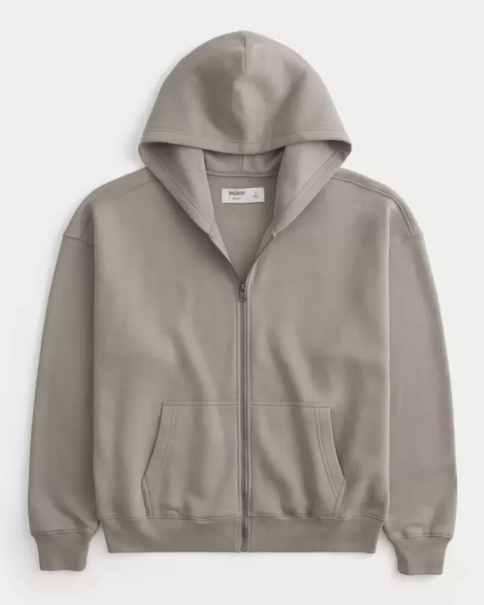 Sudadera con capucha y cremallera cuadrada Sudadera con capucha y cremallera cuadrada