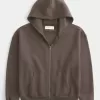 Sudadera con capucha y cremallera cuadrada