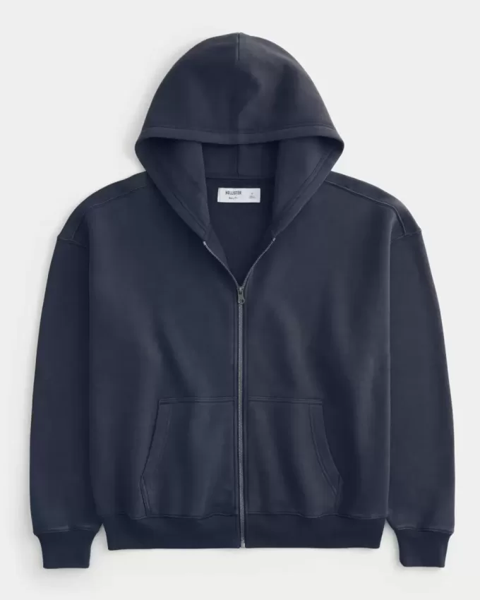 Sudadera con capucha y cremallera cuadrada Sudadera con capucha y cremallera cuadrada