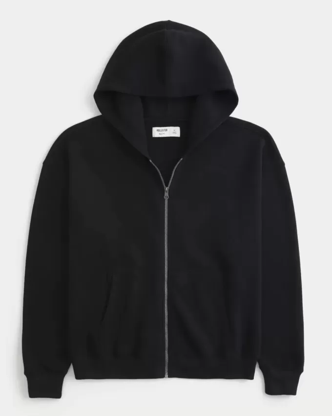 Sudadera con capucha y cremallera cuadrada Sudadera con capucha y cremallera cuadrada