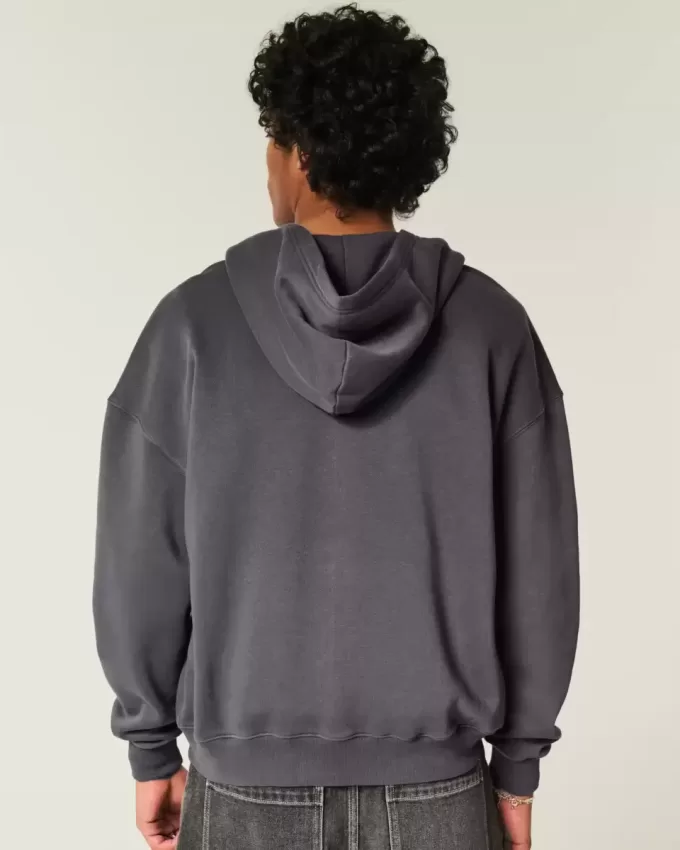 Sudadera con capucha y cremallera cuadrada