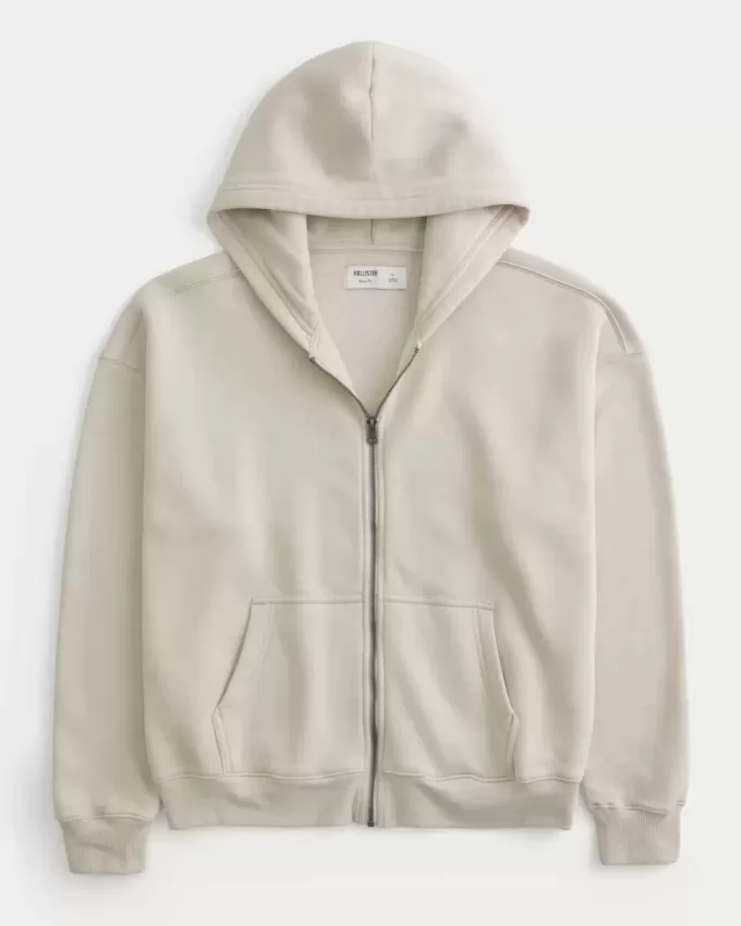 Sudadera con capucha y cremallera cuadrada Sudadera con capucha y cremallera cuadrada