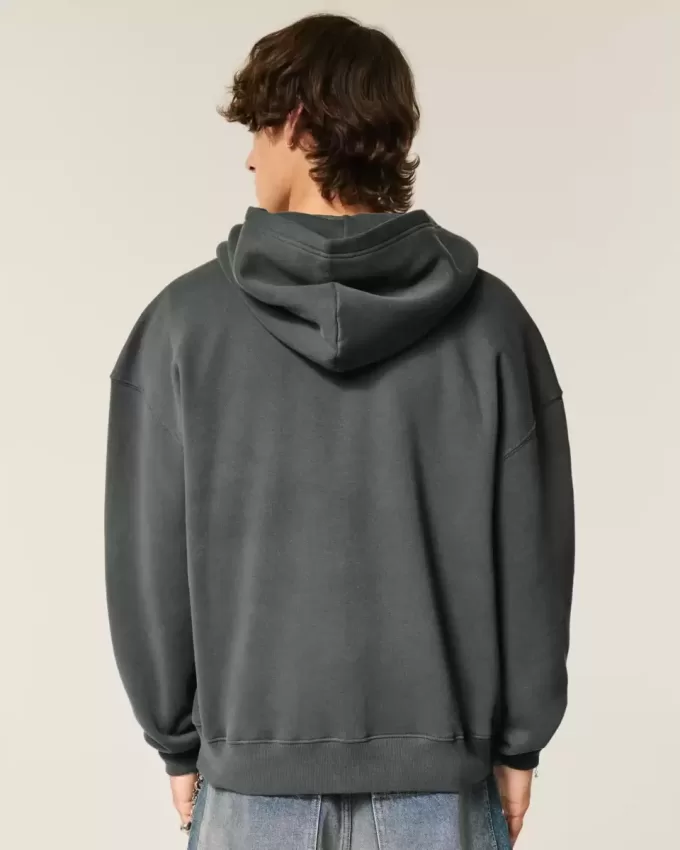Sudadera con capucha y cremallera cuadrada Sudadera con capucha y cremallera cuadrada
