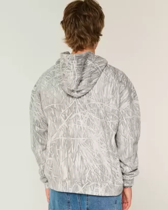 Sudadera con capucha y cremallera de camuflaje cuadrado