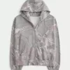 Sudadera con capucha y cremallera de camuflaje de gran tamaño Sudadera con capucha y cremallera de camuflaje de gran tamaño