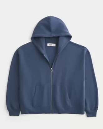 Sudadera con capucha y cremallera de corte rectangular