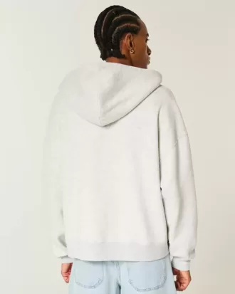 Sudadera con capucha y cremallera de corte rectangular