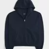 Sudadera con capucha y cremallera de gran tamaño Sudadera con capucha y cremallera de gran tamaño