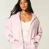Sudadera con capucha y cremallera de gran tamaño Sudadera con capucha y cremallera de gran tamaño