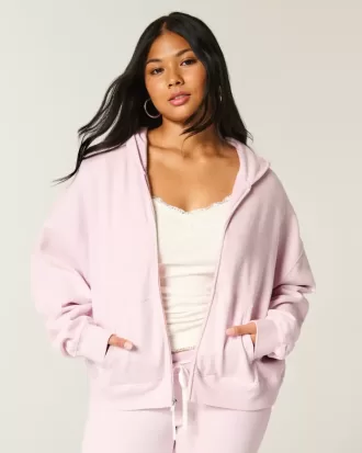 Sudadera con capucha y cremallera de gran tamaño