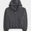 Sudadera con capucha y cremallera de gran tamaño Sudadera con capucha y cremallera de gran tamaño