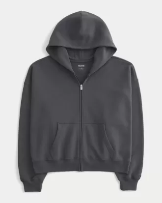Sudadera con capucha y cremallera de gran tamaño