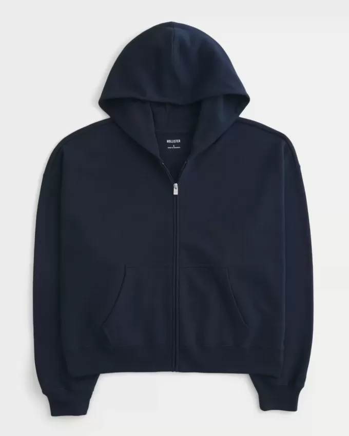Sudadera con capucha y cremallera de gran tamaño Sudadera con capucha y cremallera de gran tamaño