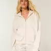 Sudadera con capucha y cremallera de gran tamaño Sudadera con capucha y cremallera de gran tamaño