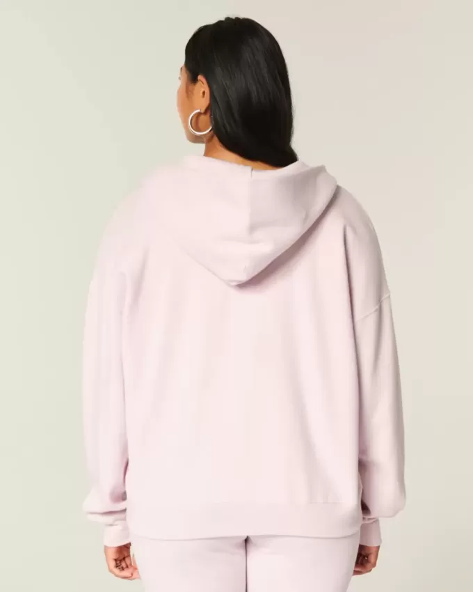Sudadera con capucha y cremallera de gran tamaño Sudadera con capucha y cremallera de gran tamaño