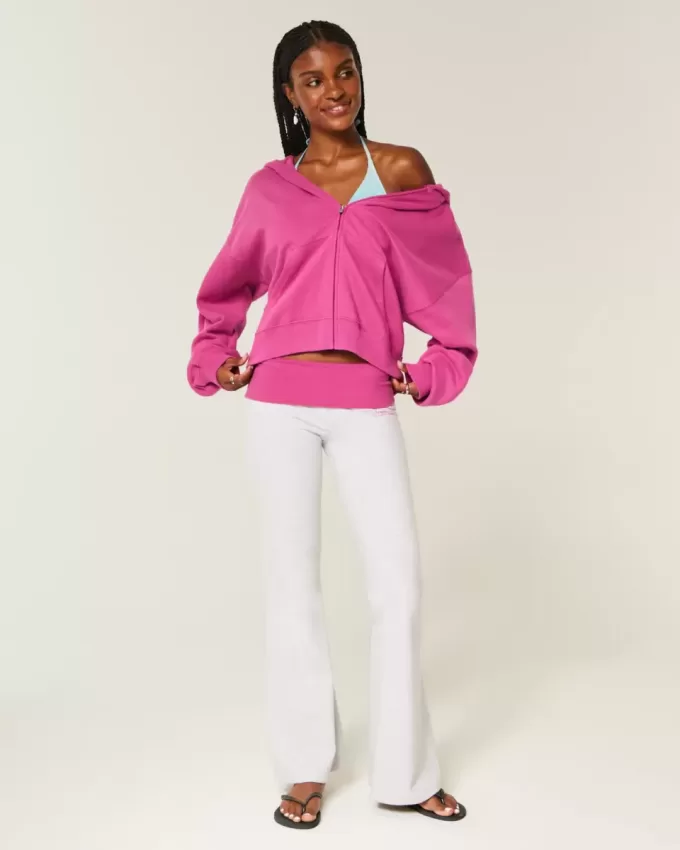 Sudadera con capucha y cremallera de gran tamaño Sudadera con capucha y cremallera de gran tamaño