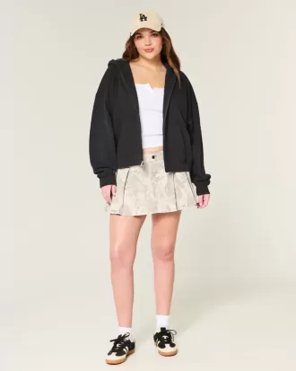 Sudadera con capucha y cremallera de gran tamaño