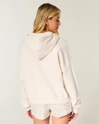 Sudadera con capucha y cremallera de gran tamaño