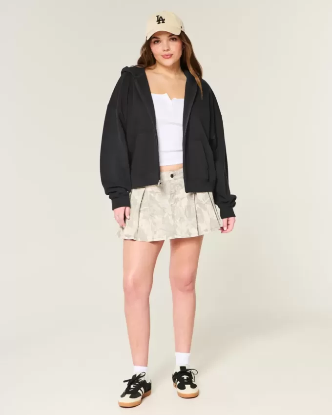 Sudadera con capucha y cremallera de gran tamaño Sudadera con capucha y cremallera de gran tamaño