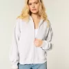 Sudadera con capucha y cremallera de gran tamaño Sudadera con capucha y cremallera de gran tamaño