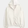 Sudadera con capucha y cremallera de gran tamaño Sudadera con capucha y cremallera de gran tamaño