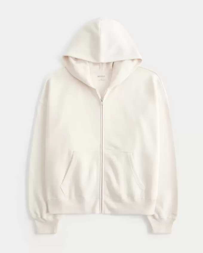 Sudadera con capucha y cremallera de gran tamaño Sudadera con capucha y cremallera de gran tamaño