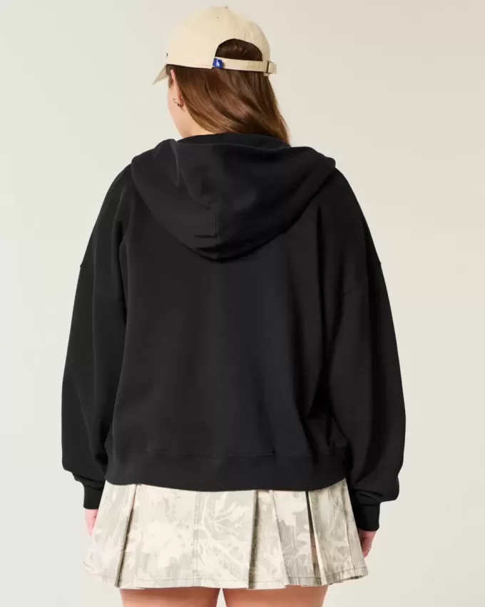 Sudadera con capucha y cremallera de gran tamaño Sudadera con capucha y cremallera de gran tamaño