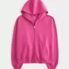 Sudadera con capucha y cremallera de gran tamaño Sudadera con capucha y cremallera de gran tamaño