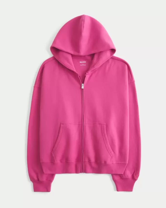 Sudadera con capucha y cremallera de gran tamaño Sudadera con capucha y cremallera de gran tamaño
