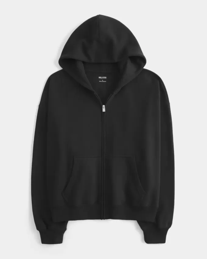 Sudadera con capucha y cremallera de gran tamaño Sudadera con capucha y cremallera de gran tamaño