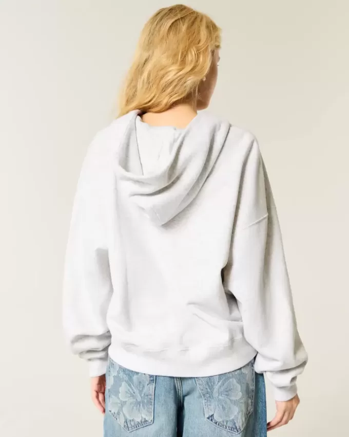 Sudadera con capucha y cremallera de gran tamaño Sudadera con capucha y cremallera de gran tamaño