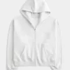 Sudadera con capucha y cremallera de gran tamaño Sudadera con capucha y cremallera de gran tamaño