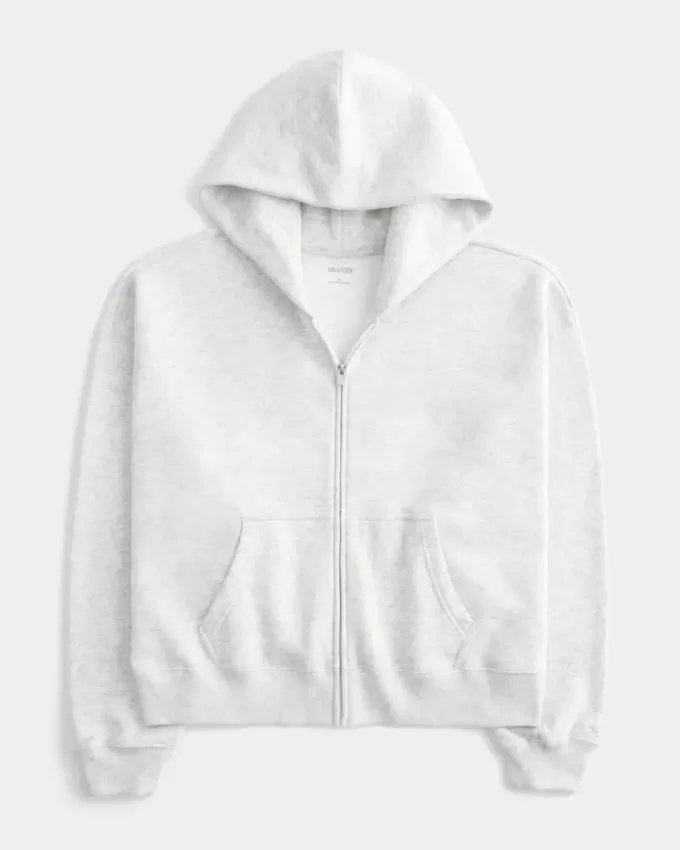 Sudadera con capucha y cremallera de gran tamaño Sudadera con capucha y cremallera de gran tamaño