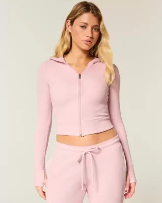 Sudadera con capucha y cremallera Gilly Hicks Waffle