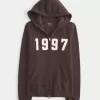 Sudadera con capucha y cremallera gráfica Slim 1997 Sudadera con capucha y cremallera gráfica Slim 1997