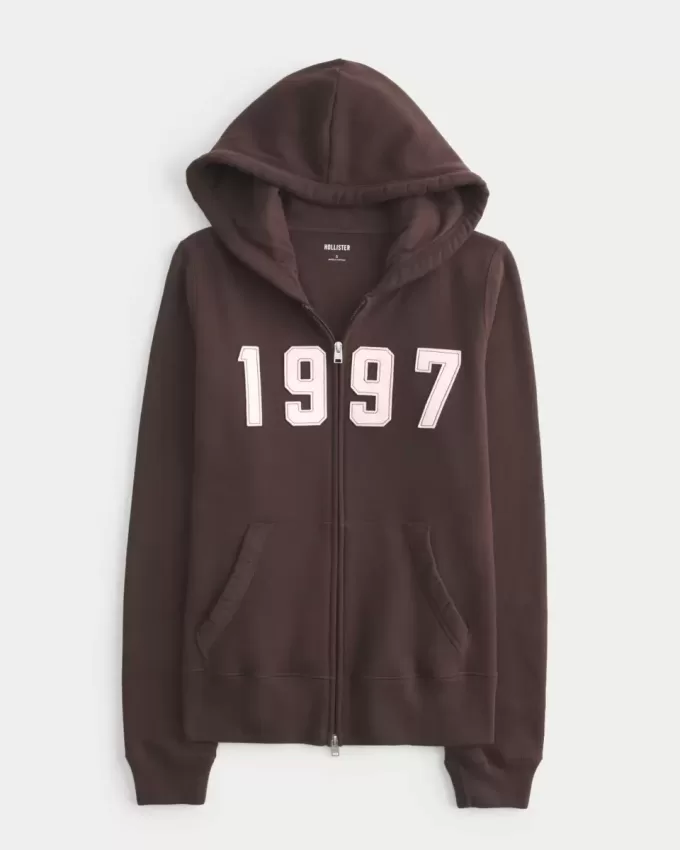 Sudadera con capucha y cremallera gráfica Slim 1997 Sudadera con capucha y cremallera gráfica Slim 1997