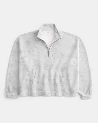 Sudadera con cremallera de un cuarto y corte rectangular