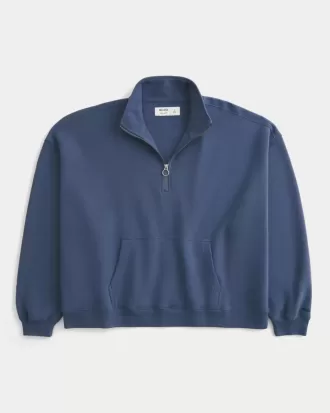 Sudadera con cremallera de un cuarto y corte rectangular