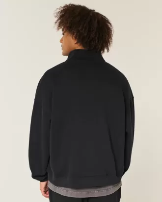 Sudadera con cremallera de un cuarto y corte rectangular
