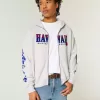 Sudadera con cremallera y estampado hawaiano Sudadera con cremallera y estampado hawaiano