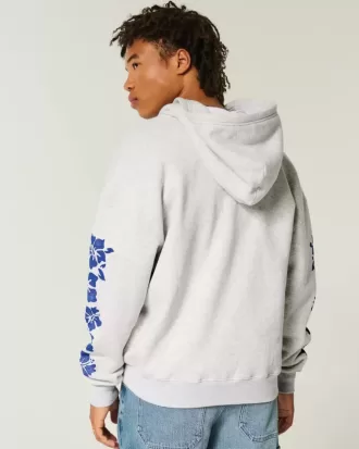 Sudadera con cremallera y estampado hawaiano