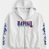 Sudadera con cremallera y estampado hawaiano Sudadera con cremallera y estampado hawaiano